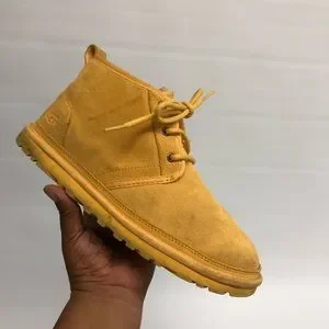 UGG men\'s neumel boots yellow size 9 chukka boot MENS US 9 UGG NEUMEL LTA BOOT YELLOW RIPSTOP SUEDE WOOL  main image 3